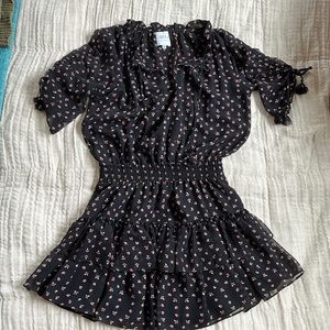 Misa Los Angeles Black Floral Mini Dress Size XS